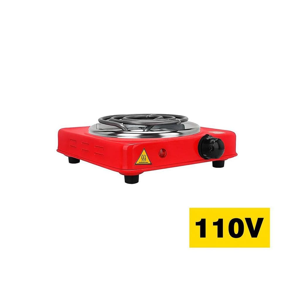 Fogão Elétrico Portátil 1 Boca 110V Camping Vermelho