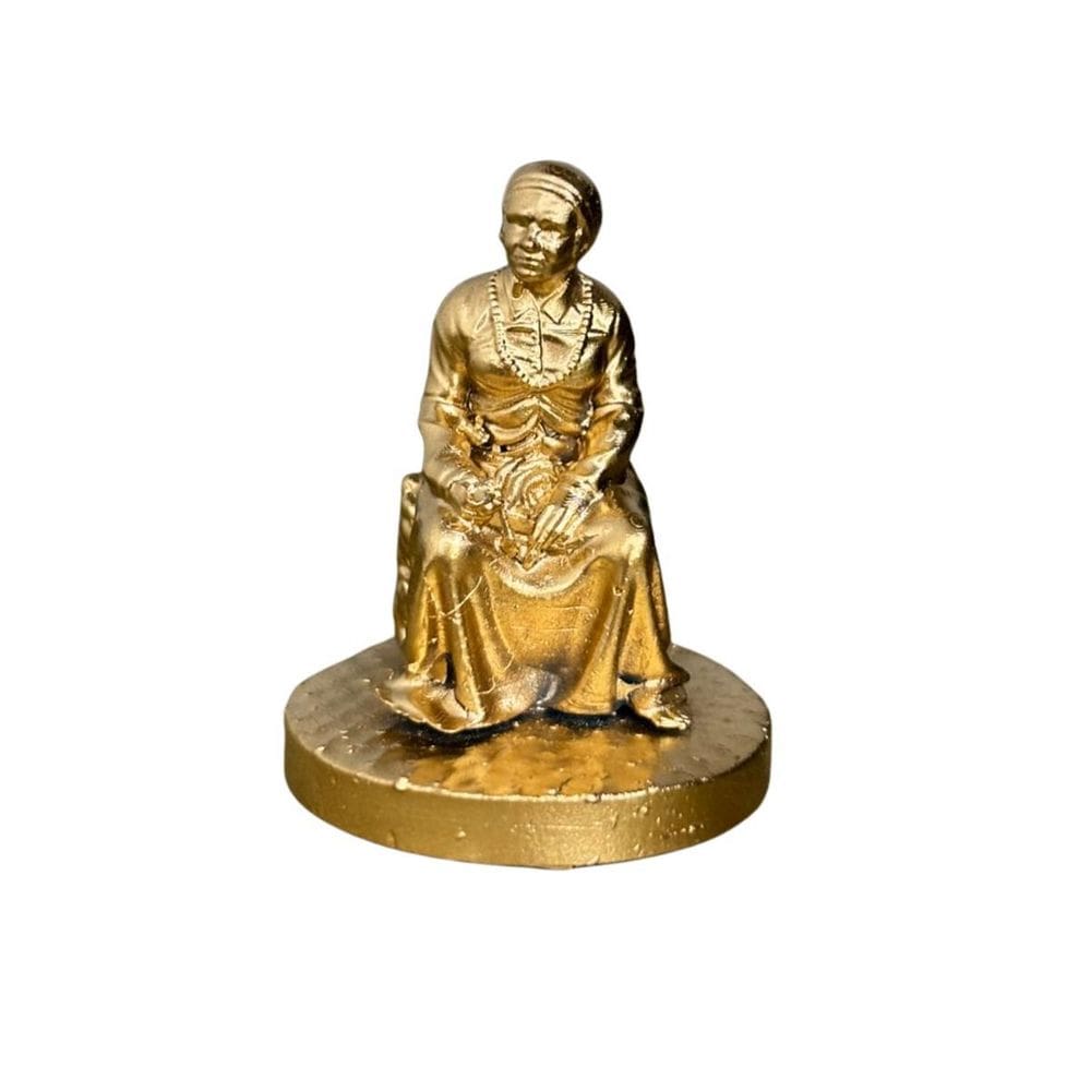 Miniatura Religiosa Orixás E Guias Em Resina 3D Dourada 5 Cm