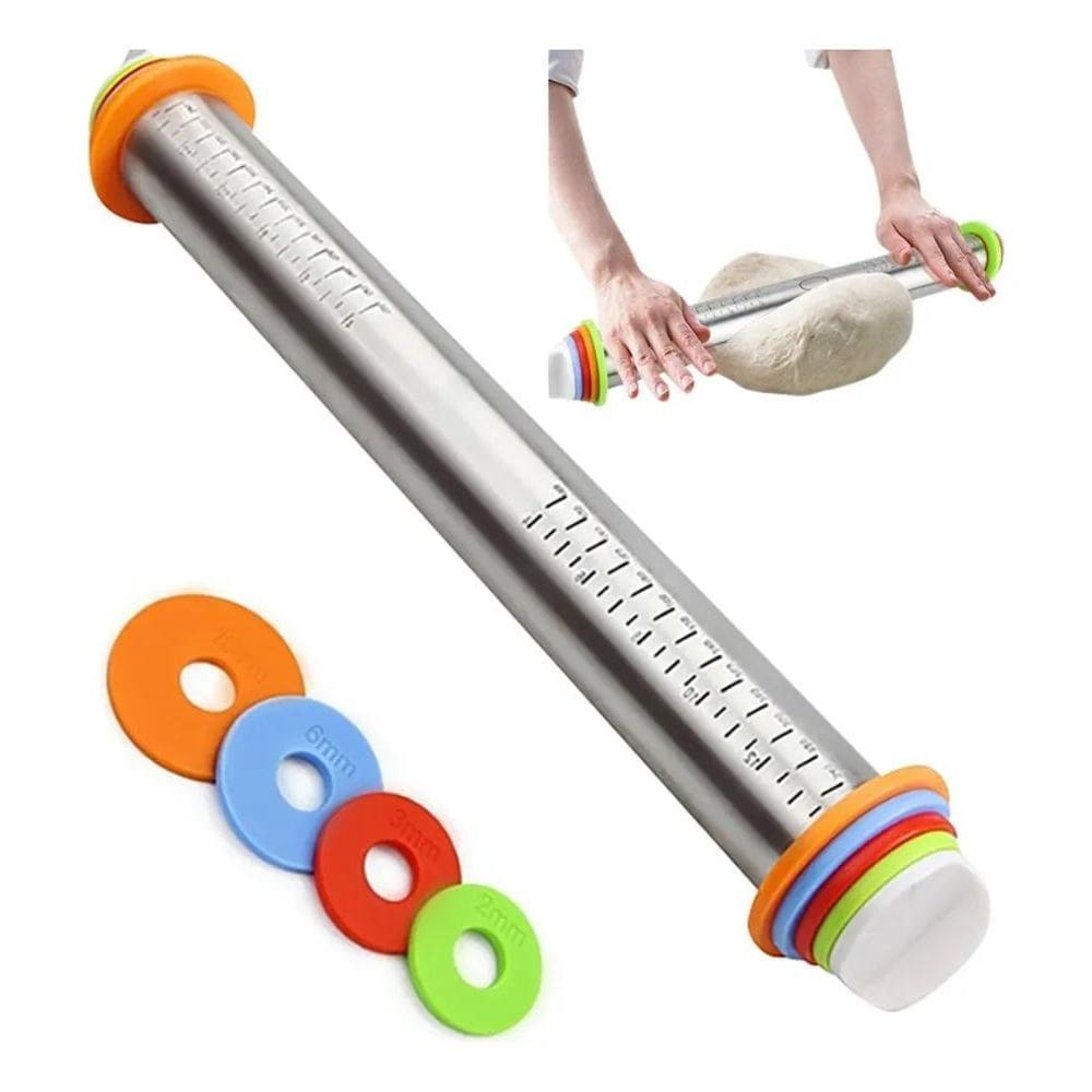 10X Rolo De Massa Ajustável Em Inox Anéis Nivelador Profiss