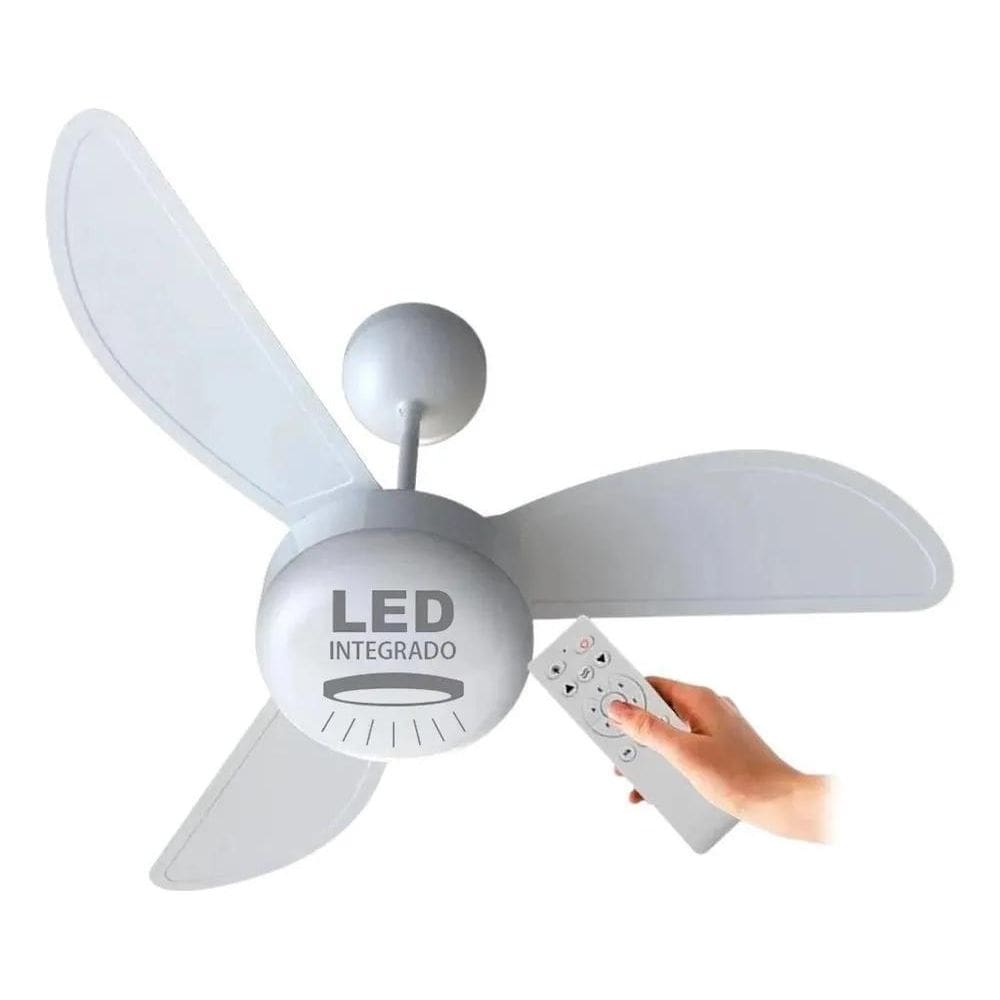 2X Ventilador De Teto Inverter Fênix Led 3 Pás Branco Com Co