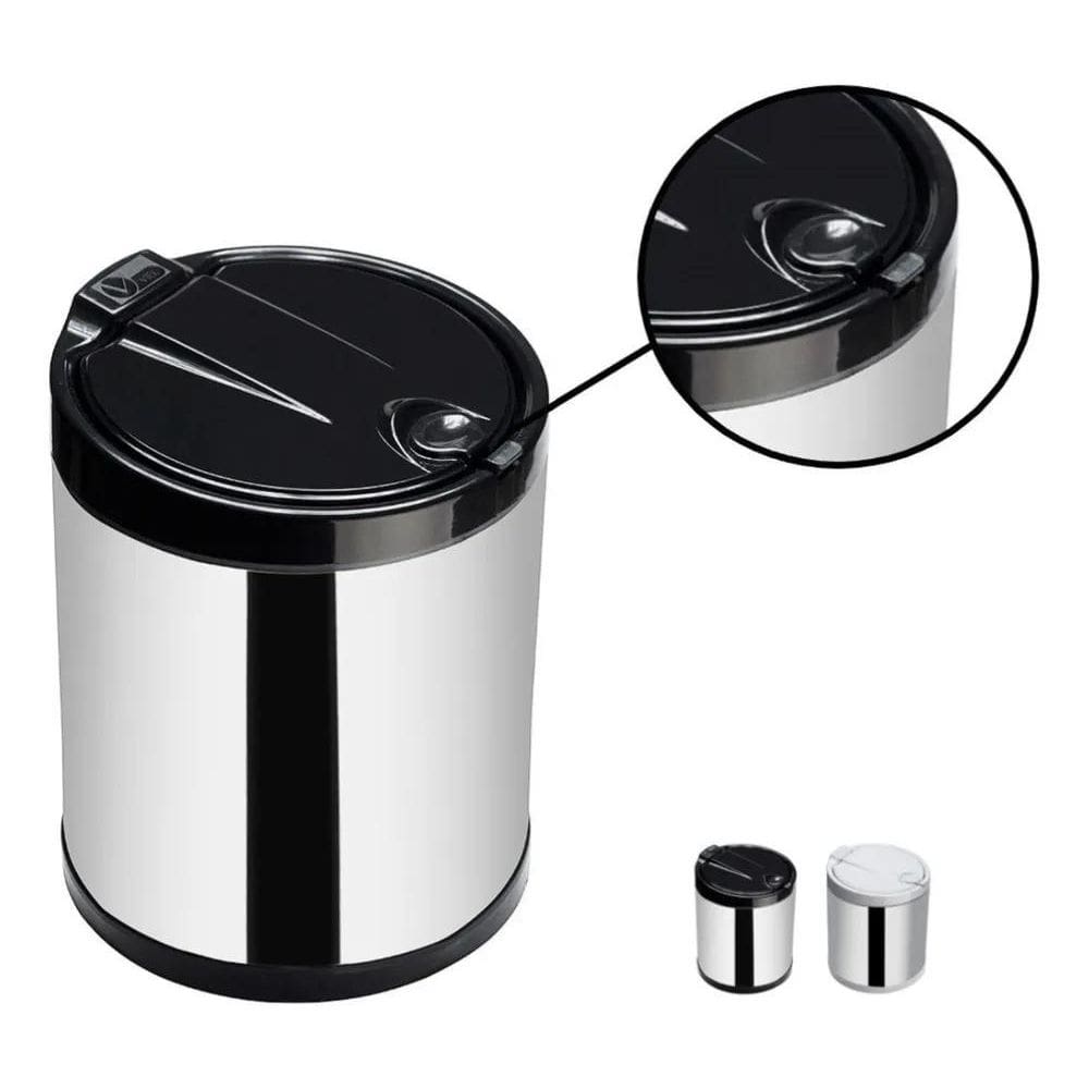 10X Lixeira De Pia Inox 3 Litros Cesto Cozinha Balde Plásti