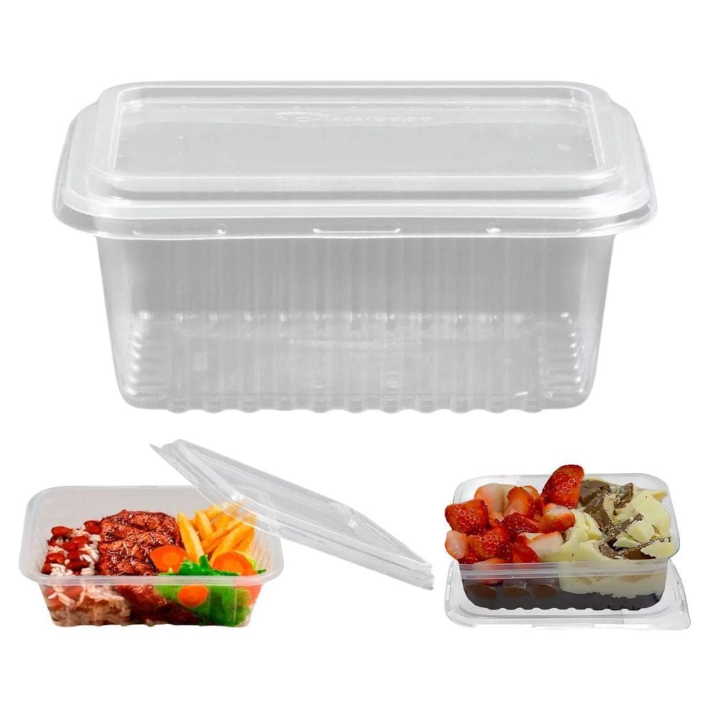 Kit 24 Unid. Pote Plastico Descartável 750Ml Marmita Freezer