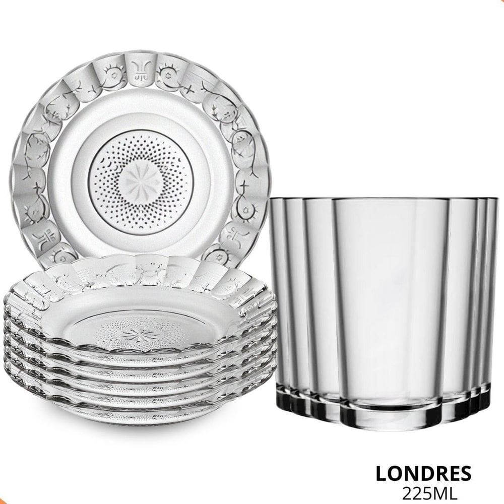 1 Jogo De - Prato Estrela+ Copo Londres