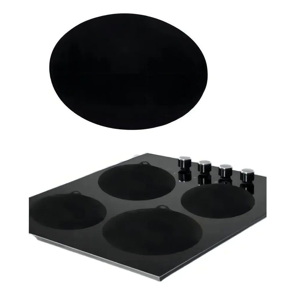 3X Kit 4Un Protetor De Fogão Indução Silicone Redondo Preto