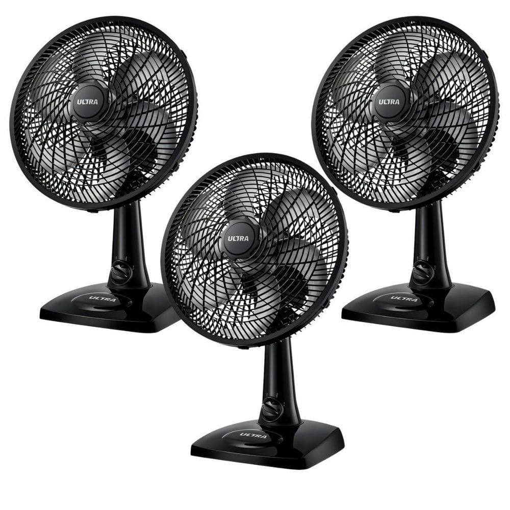 Kit 3 Ventiladores Mesa V-Ut-30-02 Potente Silencioso 110V