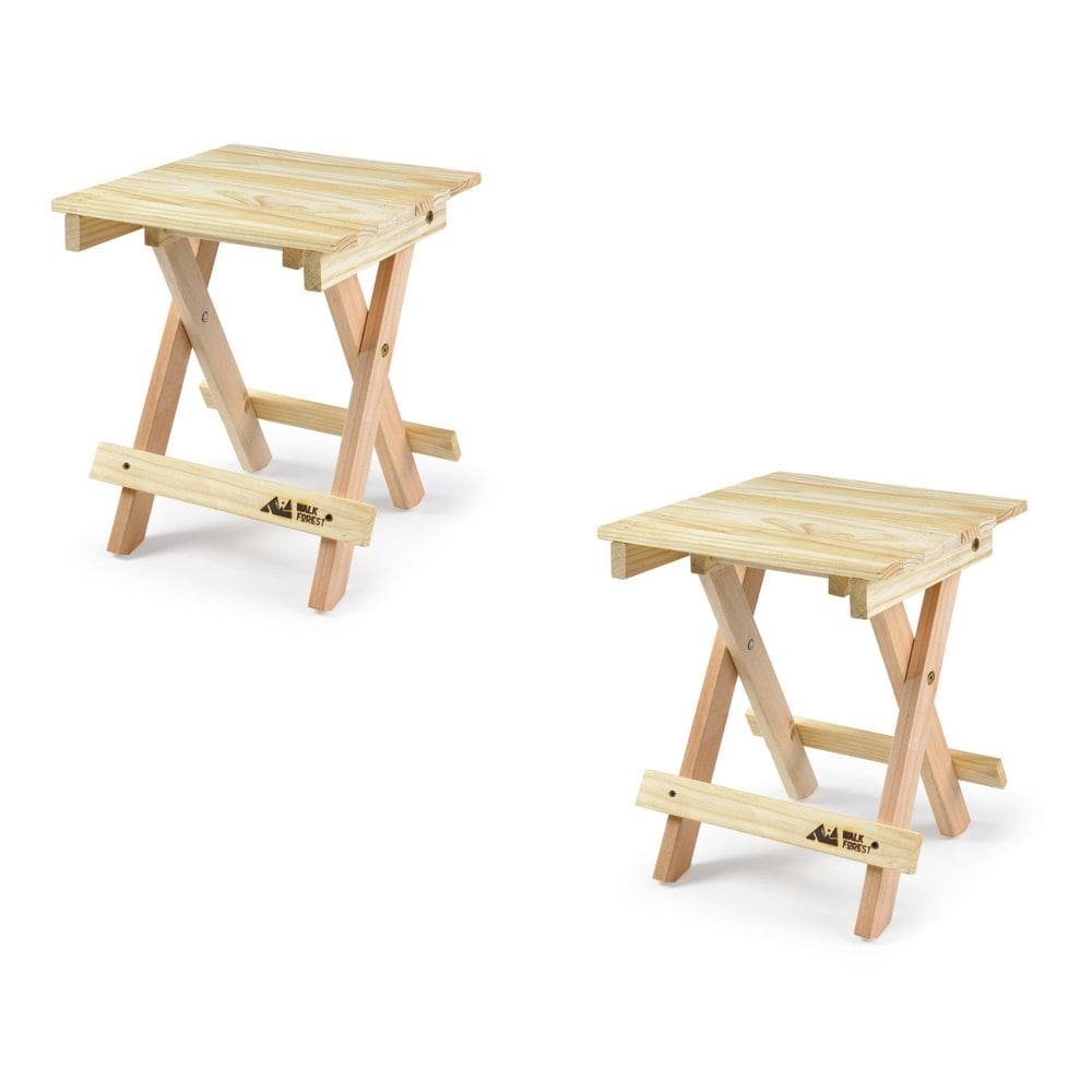 Kit 2 Banquetas Dobráveis para Jardim Pioneira Bege