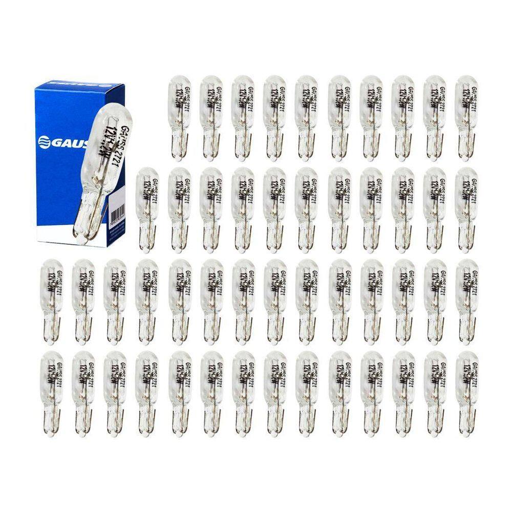 Kit 50 Lâmpadas Para Painel Carro Esmagada Pinguinho T5 12V