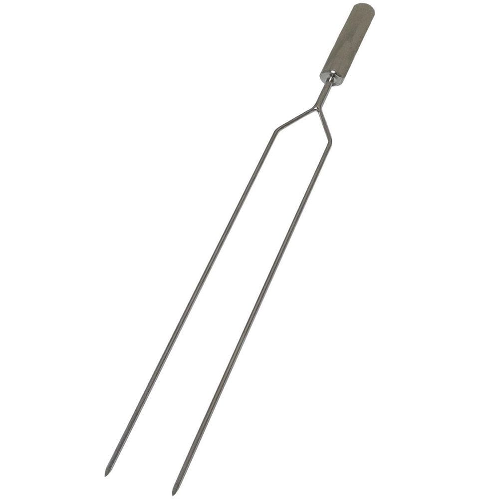 Espeto Duplo Churrasco Inox 304 Polido 65Cm  Não Enferruja