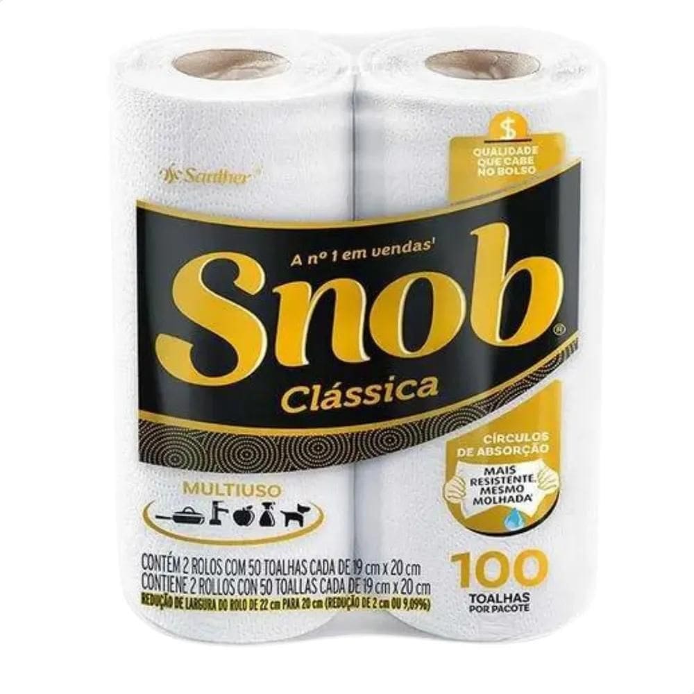 10X Papel Toalha Snob Clássica Pct. 2 X 50 Folhas Resistent