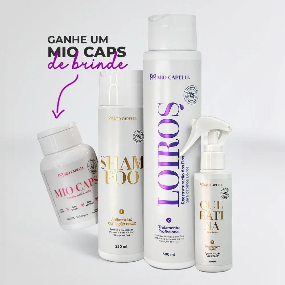 10X Kit Progressiva Orgânica Para Loiros + Mio Caps De