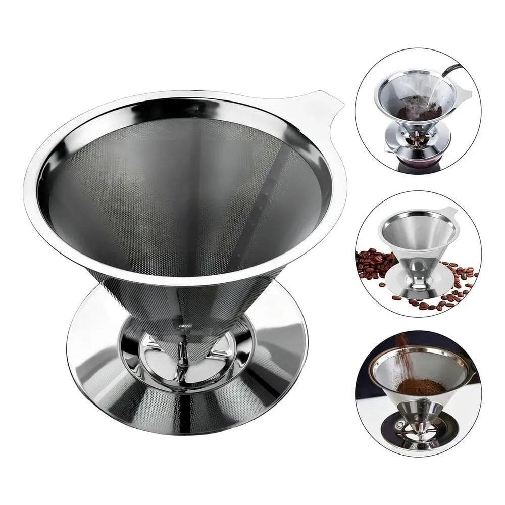 Coador De Café Inox Reutilizável Grande Filtro 103 Sem Papel