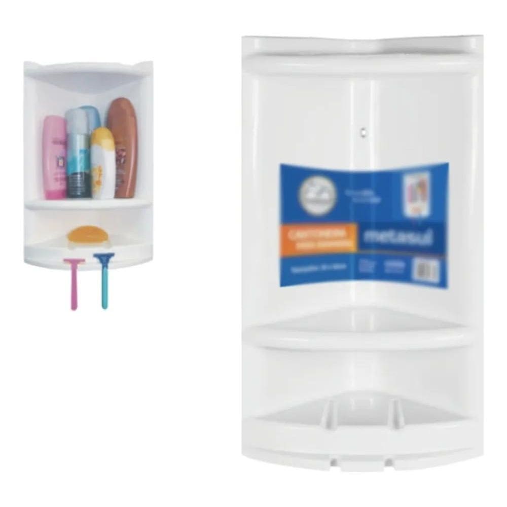 3X Cantoneira Organizadora Para Banheiro Porta Shampoo Grand
