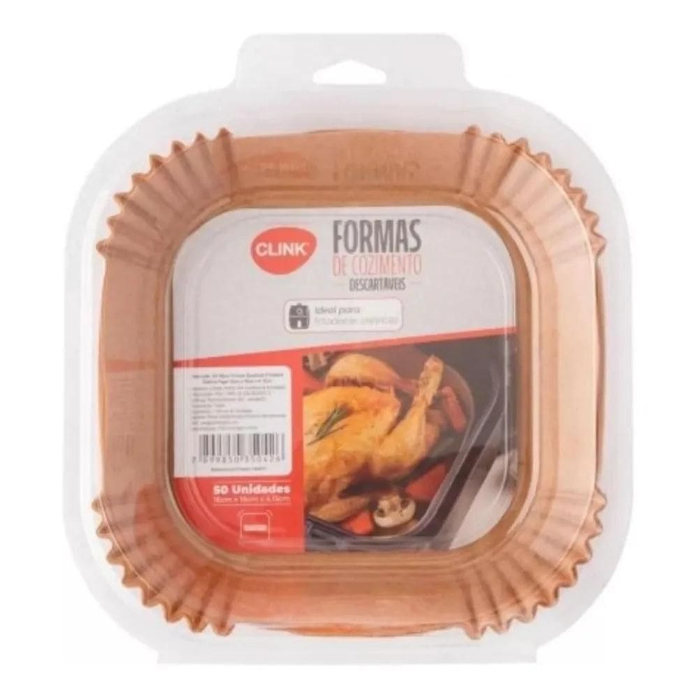 50 Uni Forma Airfrye Forro Papel Descartável 26 Cm Quadrado