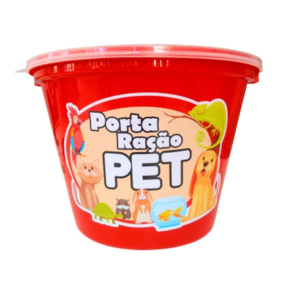 Porta Ração Vasilha Pet Tampa Plástico Portátil 5,5L An0336