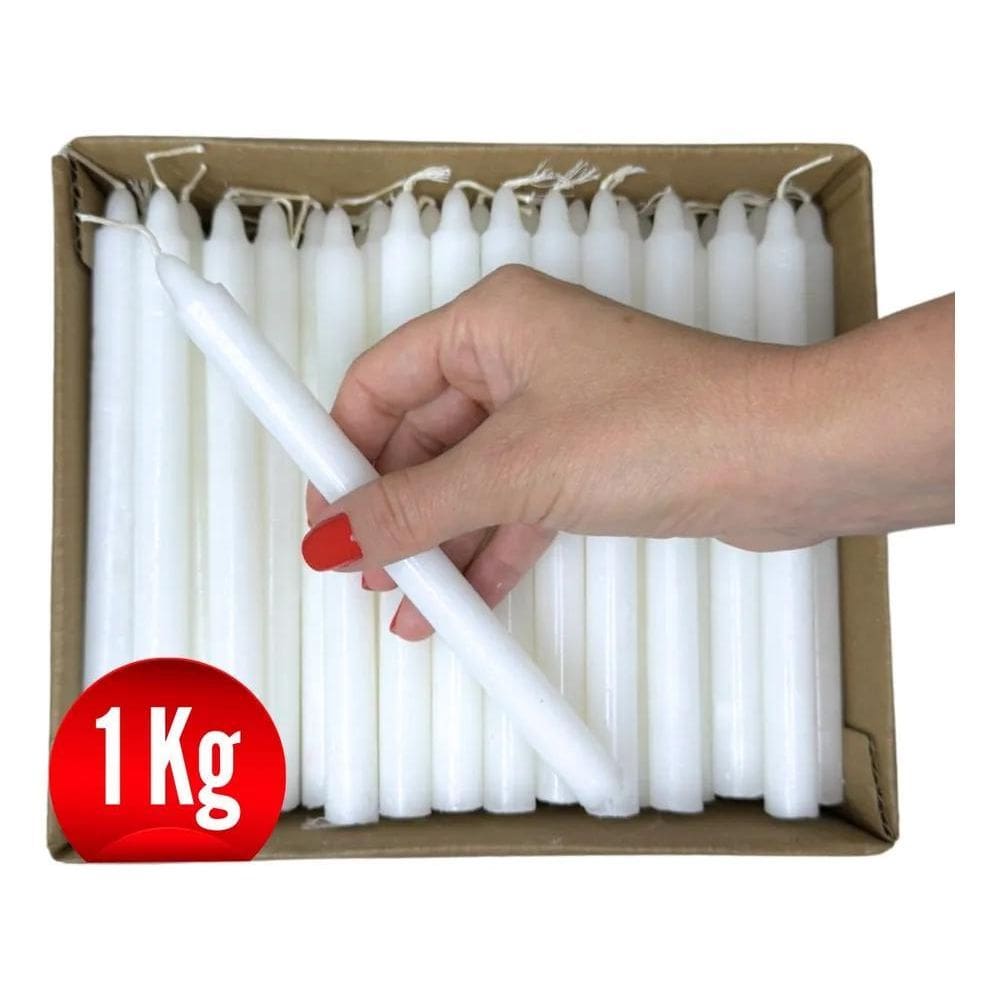 Vela Palito Branca 18Cm Tradicional 1 Quilo