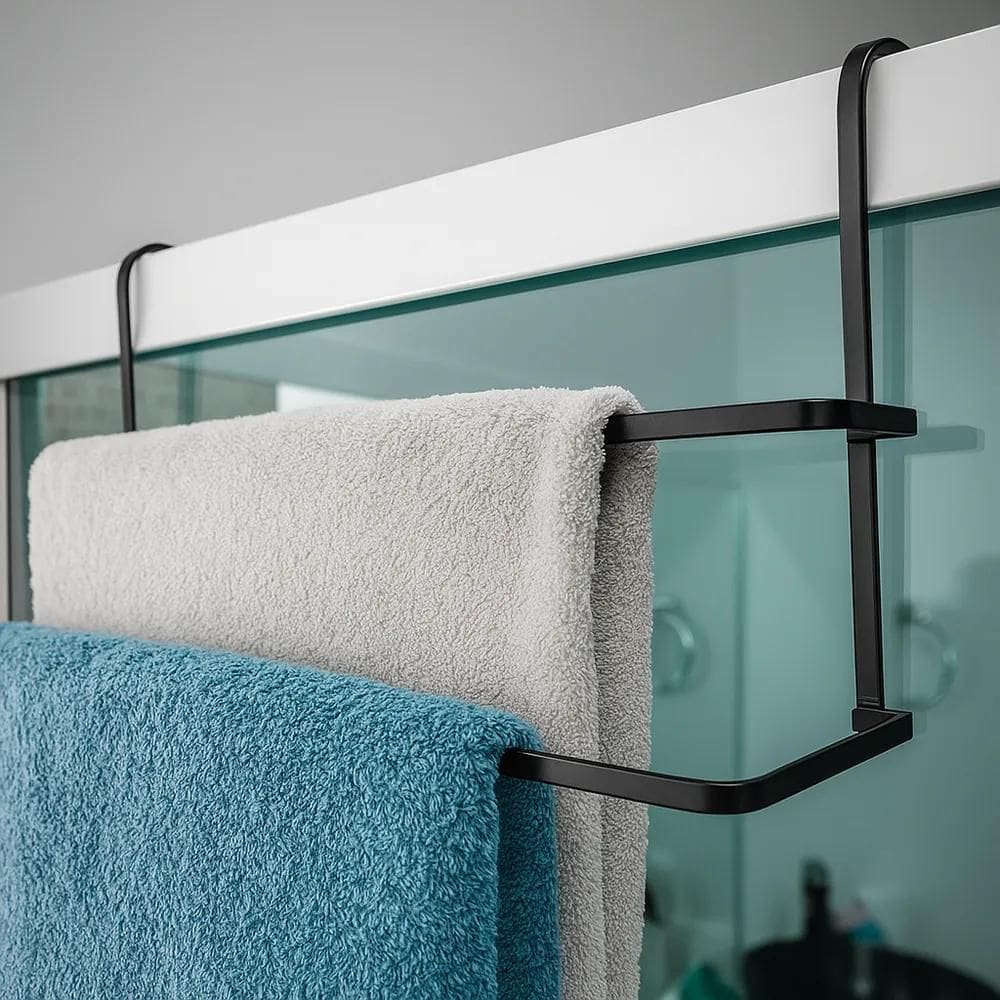 Suporte Porta 2 Toalhas Toalheiro Duplo Encaixe De 5 Cm Para