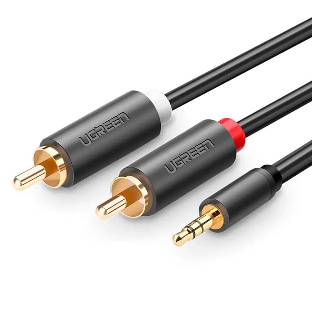Cabo Áudio Ugreen P2 3.5mm Para 2 Rca Macho 1m Som Estéreo