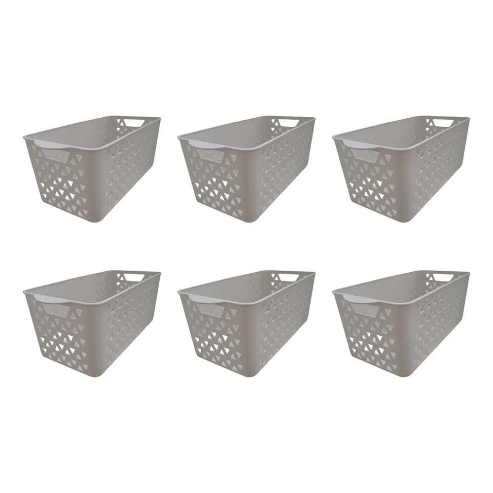 Kit 6 Cestos Organizador Armário Gaveta Lavanderia Cozinha