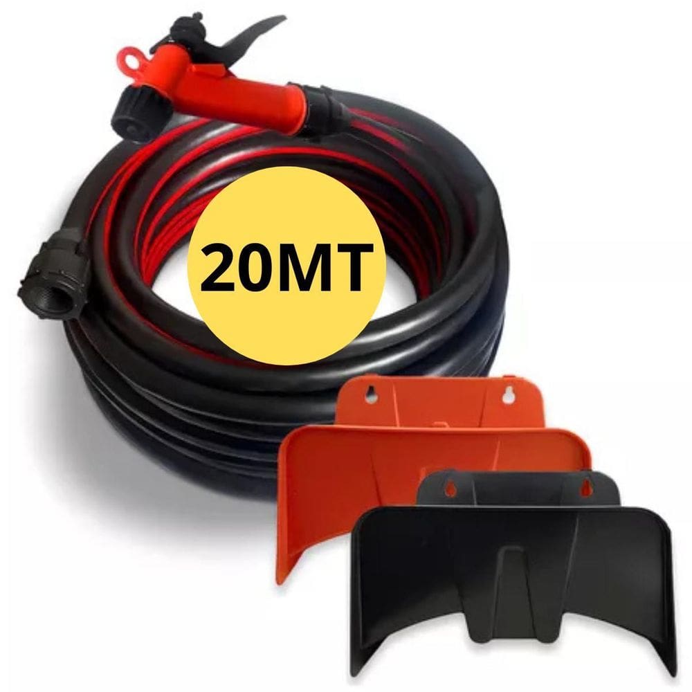 Mangueira Jardim 20Mts Reforçada Trançada 7/16 Com Suporte