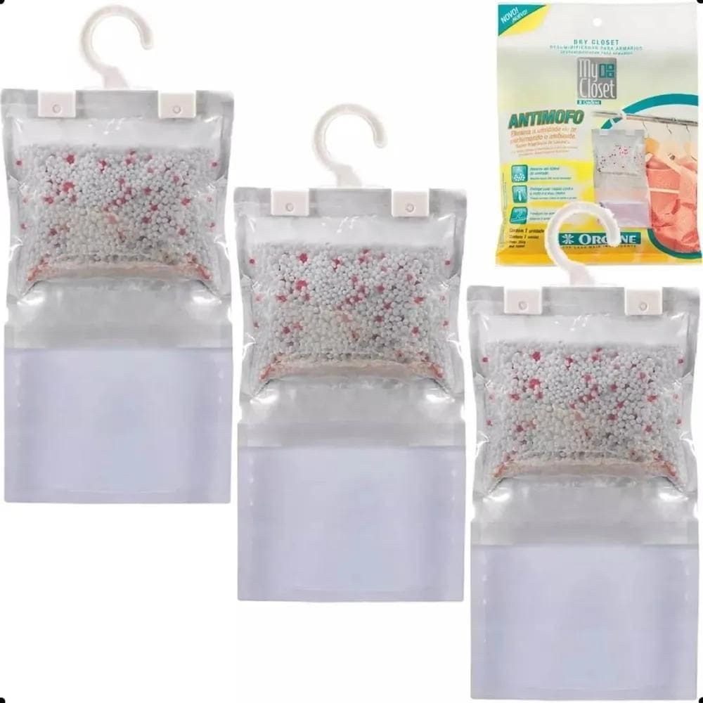 Kit 3 Desumidificador Antimofo Armários Dry Closet Anti Mofo