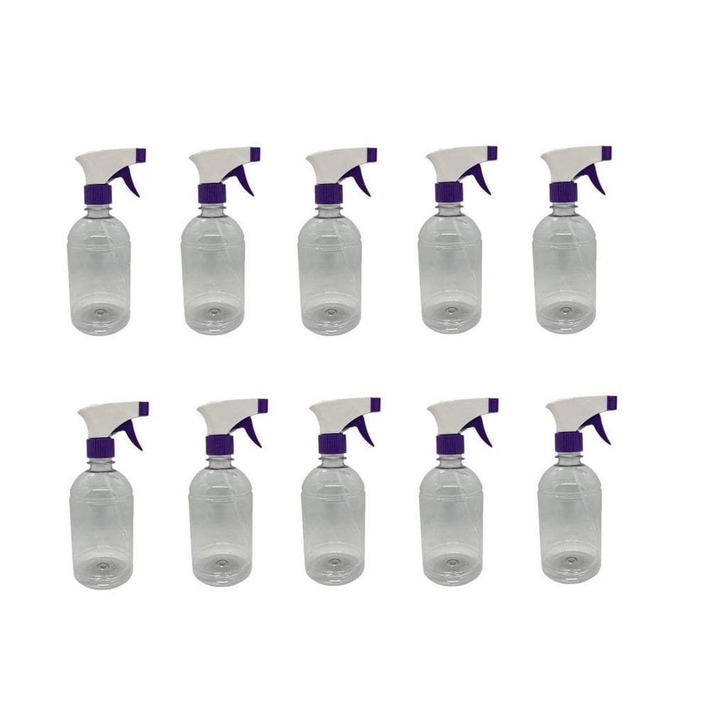 Kit 10 Pulverizador Plastico 500Ml Gtl Roxo/Branco
