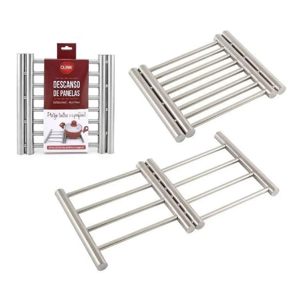 10X Descanso Apoio De Panela Prato Aço Inox Retrátil Extens
