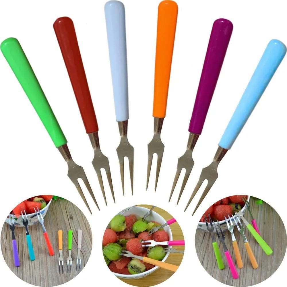 2X Conjunto De Garfinhos Para Petiscos E Fondue 6 Unidades