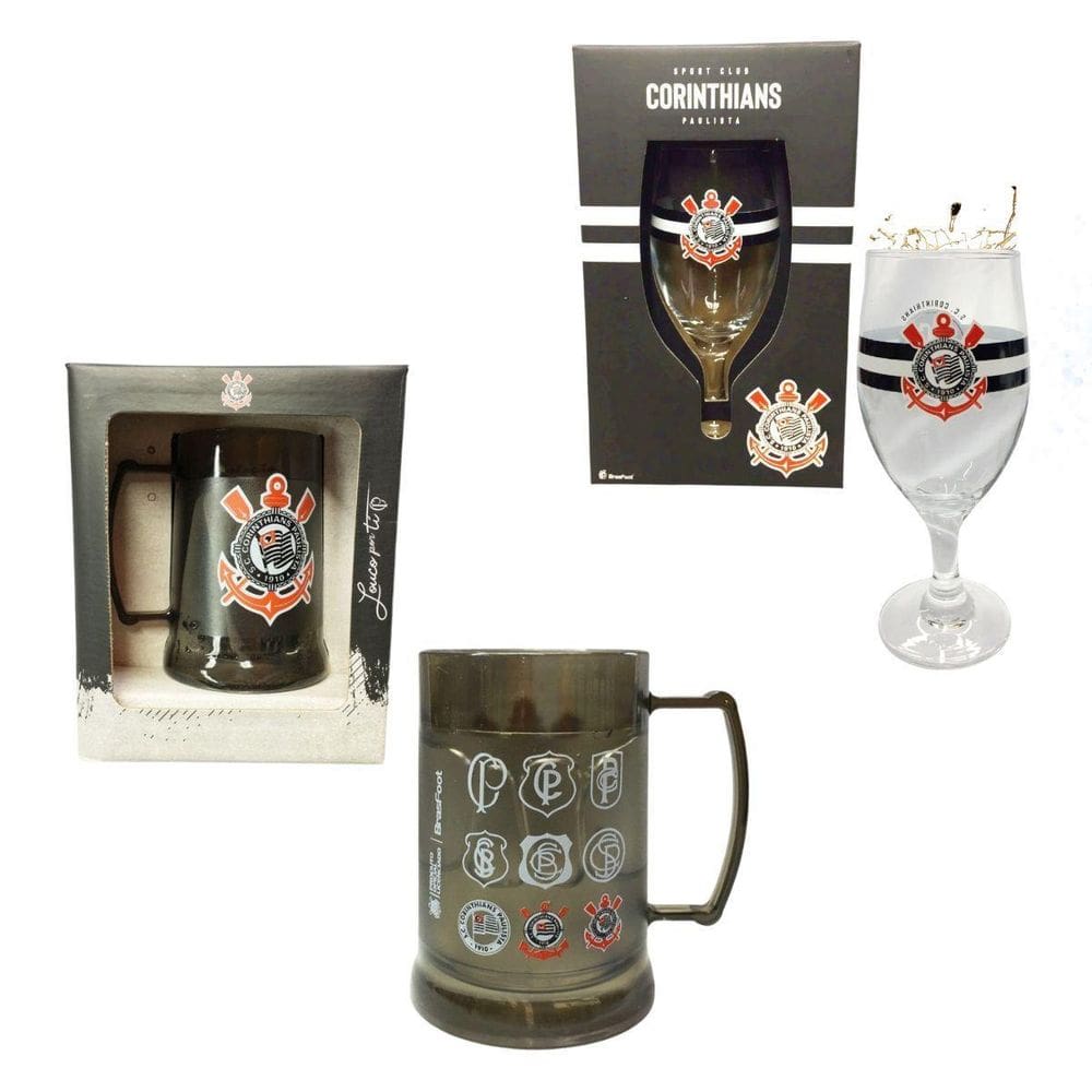 Kit Taça Windsor 330Ml Cerveja Vinho + Copo Caneca Gel 300Ml