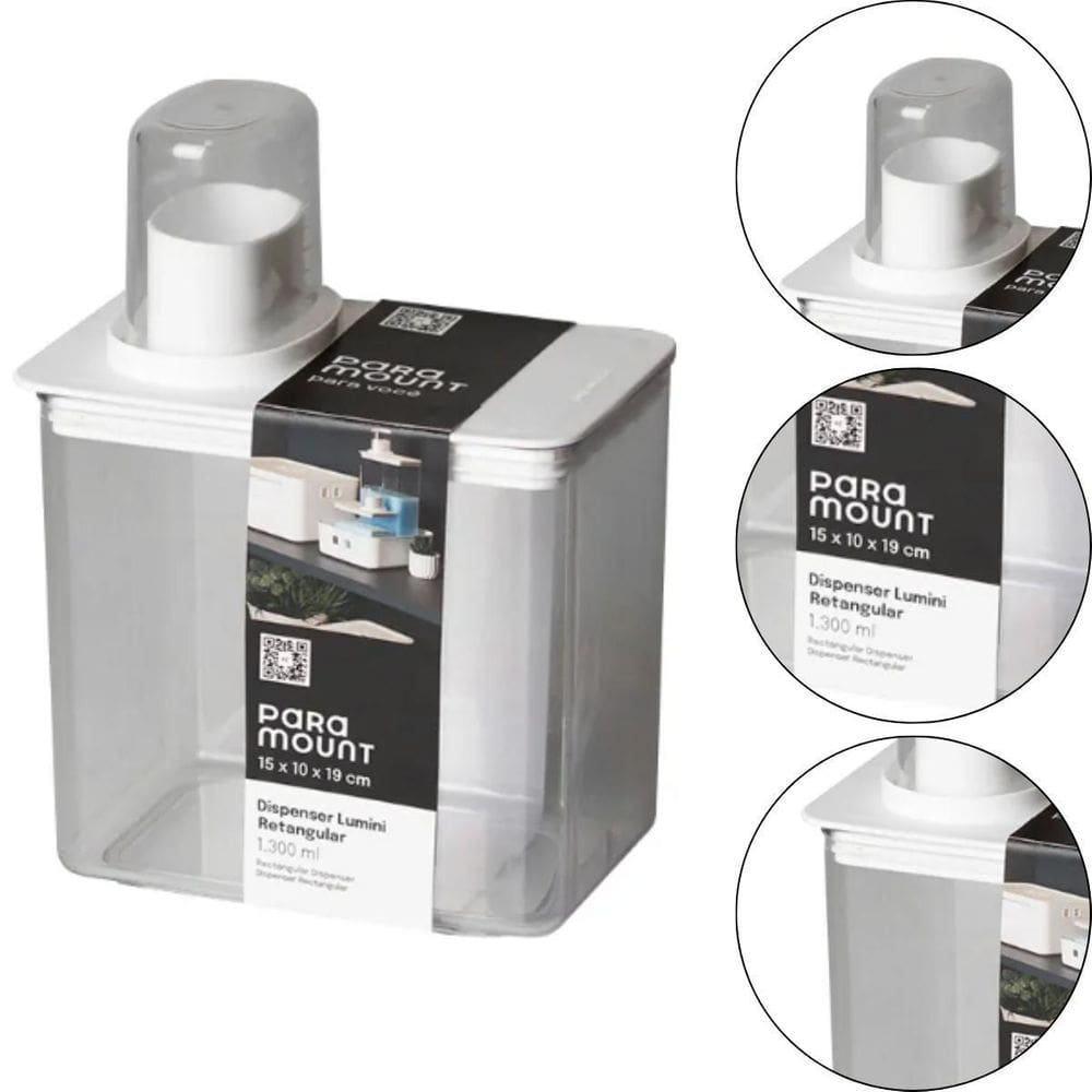 Dispenser Lumini Retangular Para Lavanderia E Cozinha 1300Ml