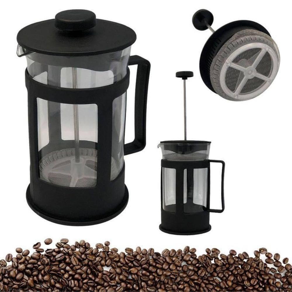 Cafeteira Prensa Francesa Preta 350Ml Cremeira Café Chá
