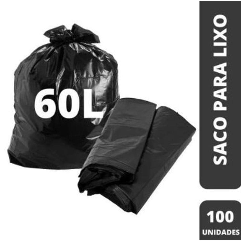 Saco De Lixo 60L Comercial 100 Unidade
