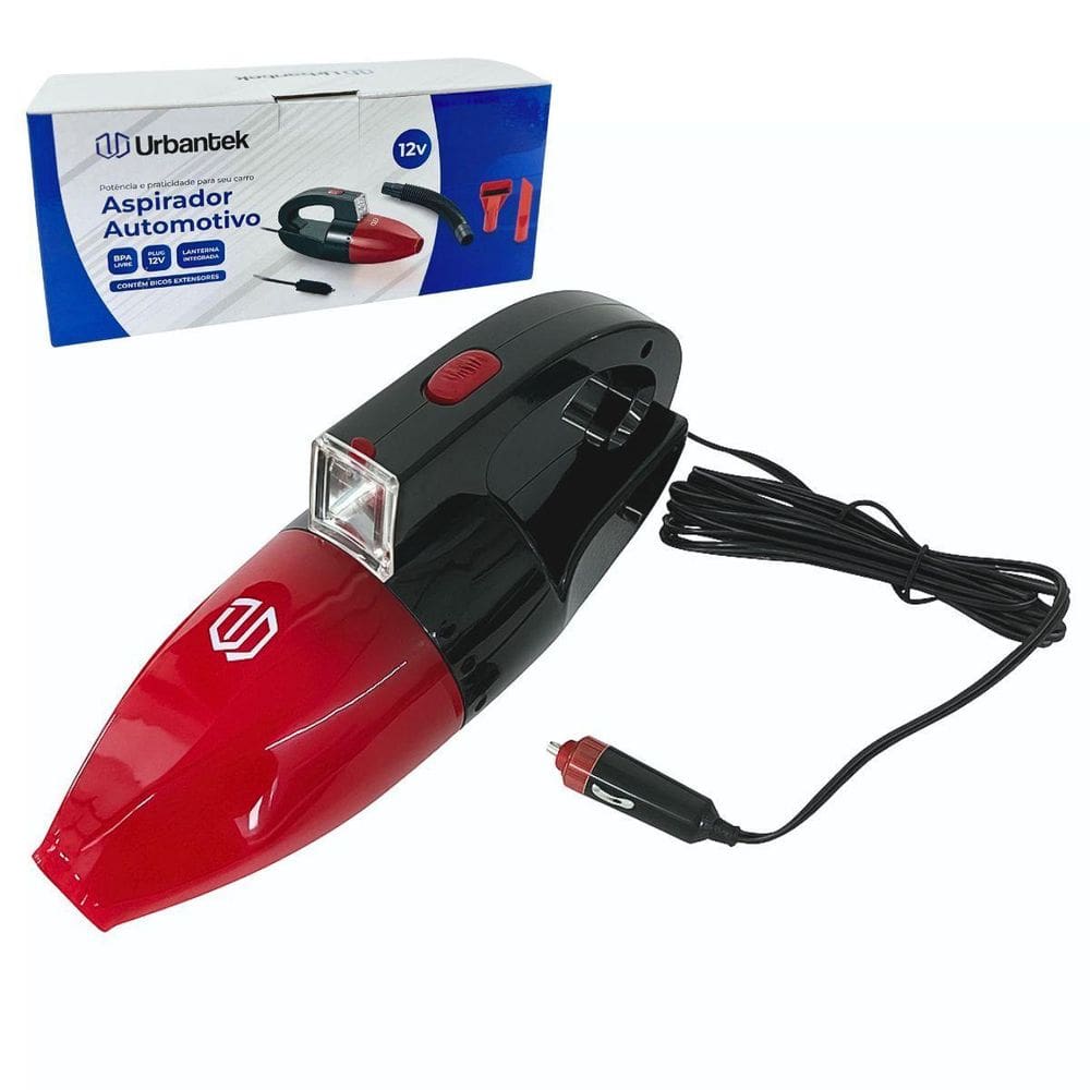Aspirador Automotivo Portátil 12V Com Lanterna Urbantek