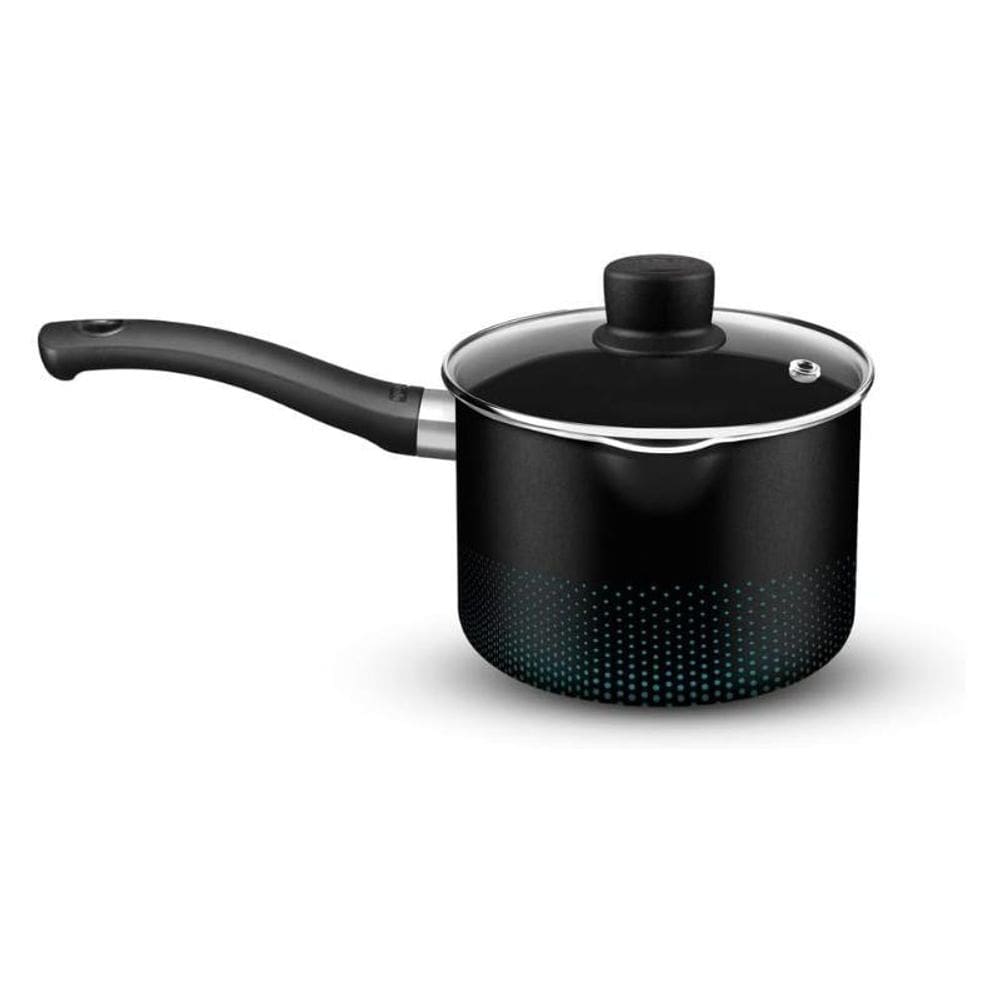 Panela Rochedo Smart Antiaderente De Alumínio Preta 14Cm