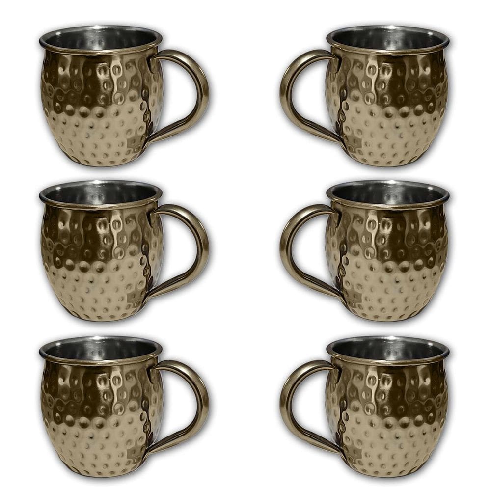 Kit 6 Canecas Moscow Mule Martelada Drink Premium 580Ml Dour