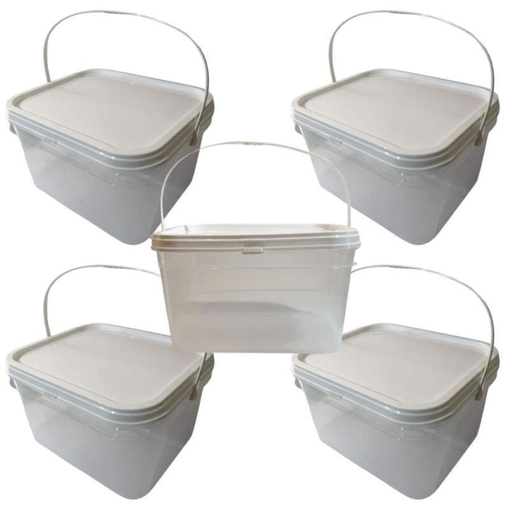 Balde Alça Plastica Ap Transparente 2.4L-Kit 5 Pçs