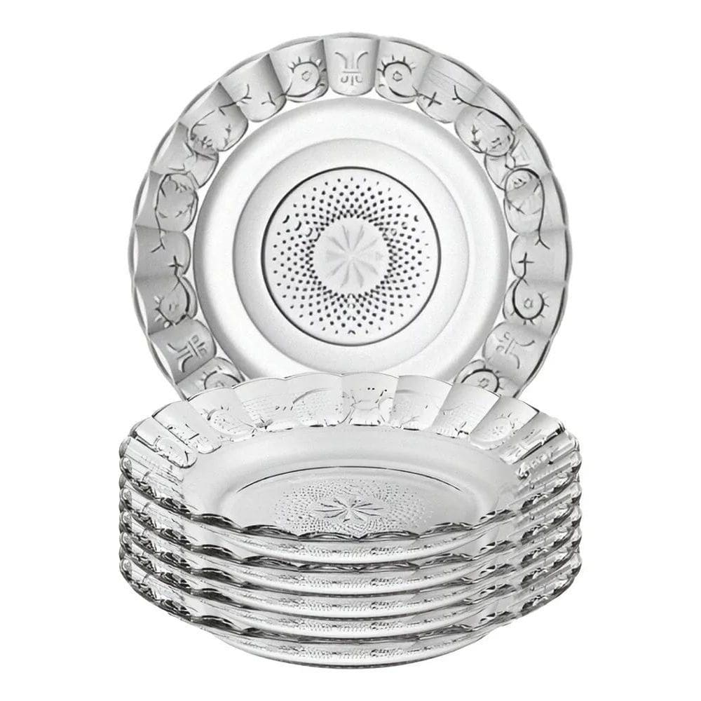 2X Jogo De Pratos Fundos Egípcio 6 Estrela Transparente