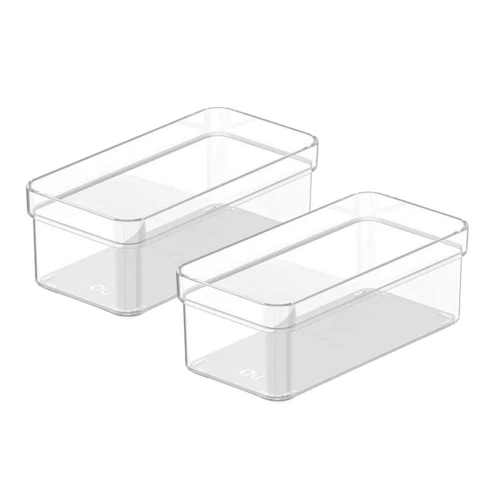 Kit 2 Organizador De Gaveta Modular 15Cm Multiuso Clear Ou