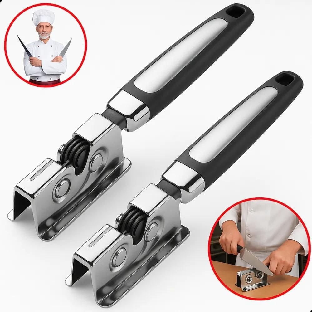 Kit 2 Afiador Amolador De Faca Tesoura Aço Inox