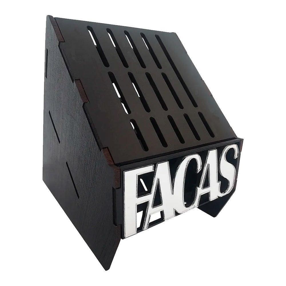 Porta Facas Faqueiro Organizador Cozinha Gourmet Bbq Silver