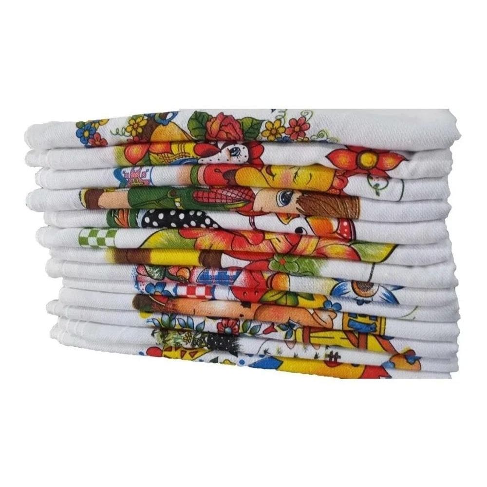 10X Kit Pano De Prato Copa Estampado Pé De Galinha