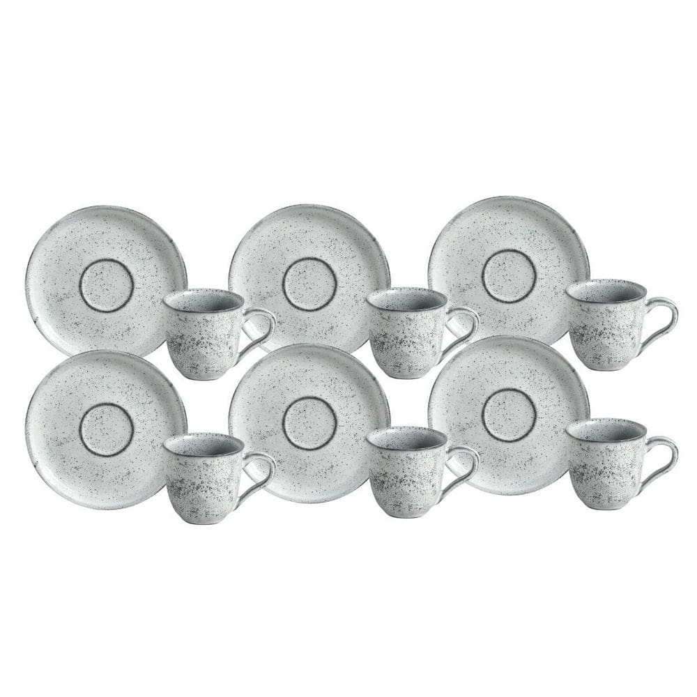 Jogo De Xicaras Café Pires 120Ml 6 Peças Bio Echo Rustico