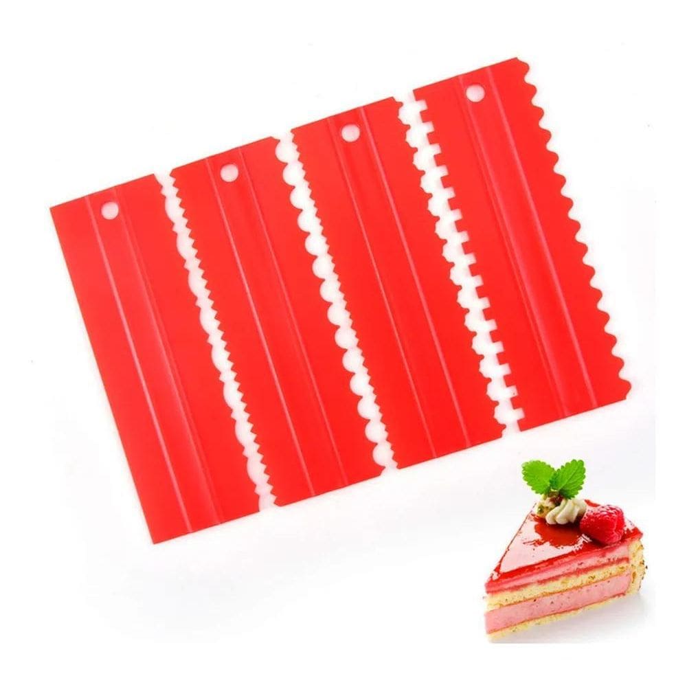 2X Kit 4 Espátulas Decorativas De Confeiteiro Para Bolo