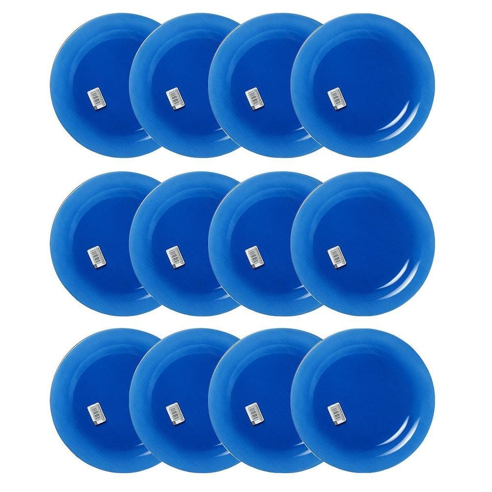 Prato Raso De Vidro Diamante Sky Azul 22,4Cm 12Un Nadir 5837