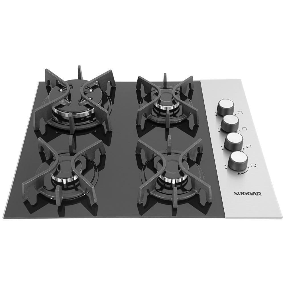 Cooktop Mesa Vidro E Inox 4Q À Gas Fg4404Fvpix Suggar Bivolt