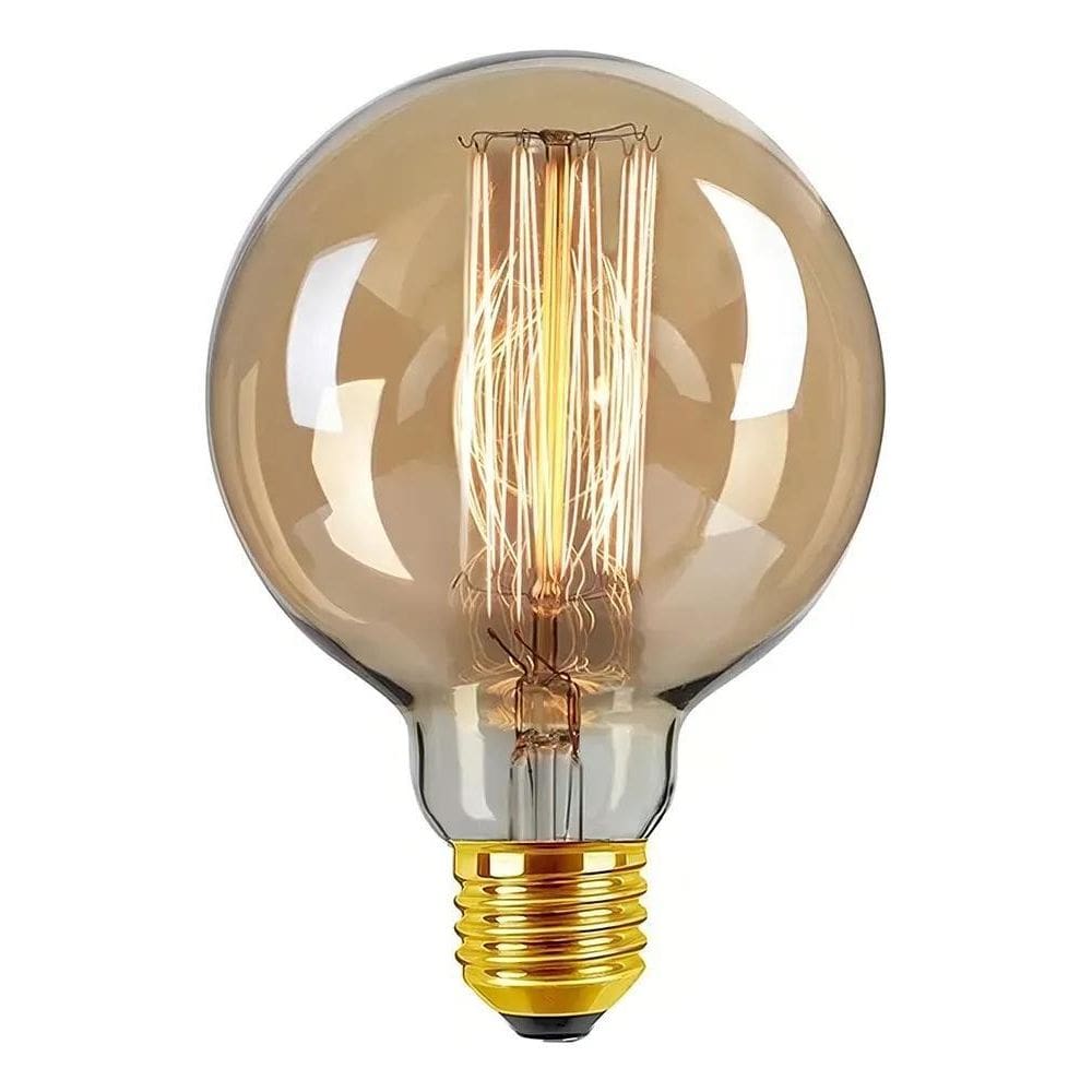 2X Lampada Vintage Retro G80 Filamento De Carbono 40W E27 Lu