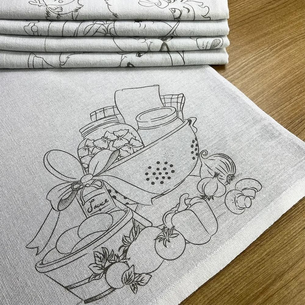 3X Kit Pano De Prato Riscado Para Pintura Branco Pintar - 10