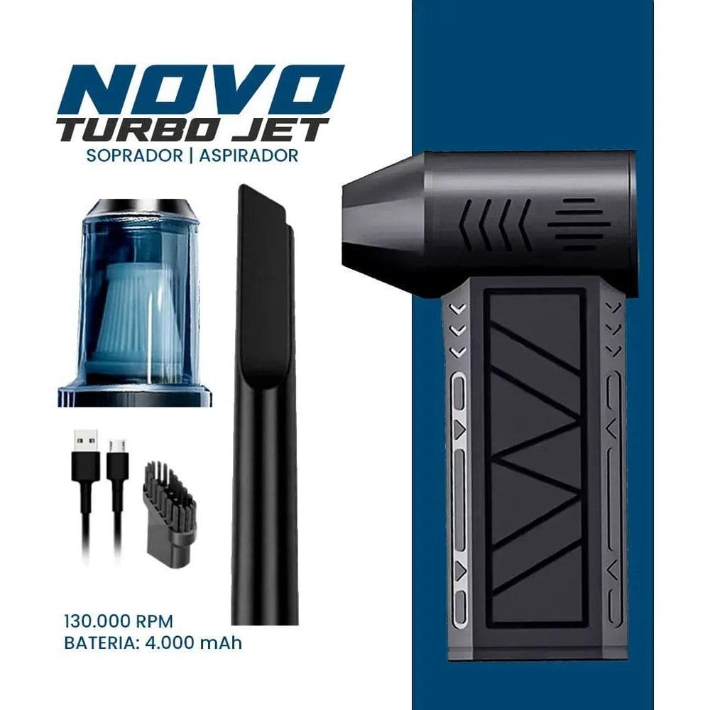 2X Mini Aspirador Soprador 2 Em 1 Turbo Jetfan Ar Elétrico S
