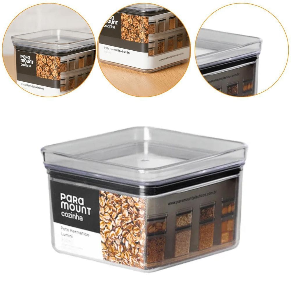 Pote Para Alimentos Tampa Hermética Organizador Casa 830Ml
