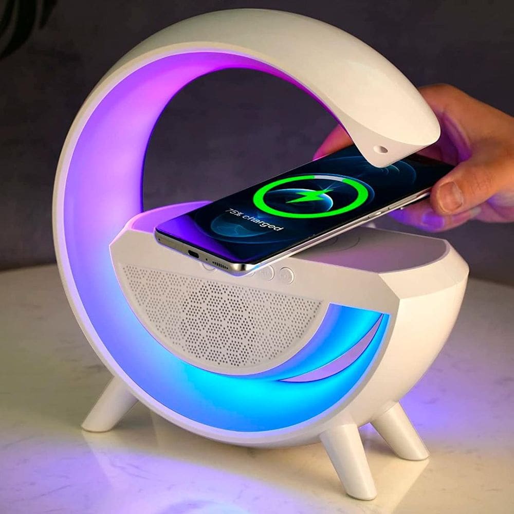 Luminária G-Speaker Smart Station Rgb Wireless E Carregador