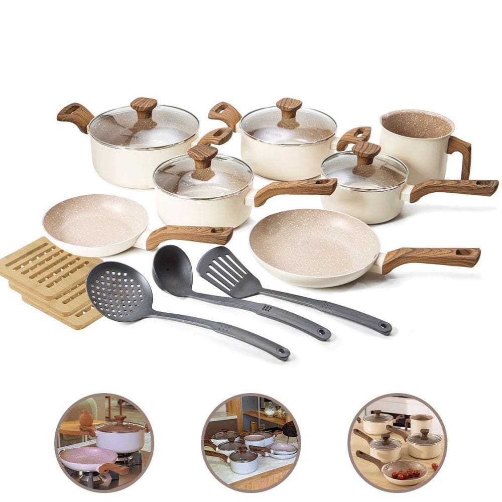 Jogo Panelas 13 Pç 2Mm Cerâmico Antiaderente Indução - Crema